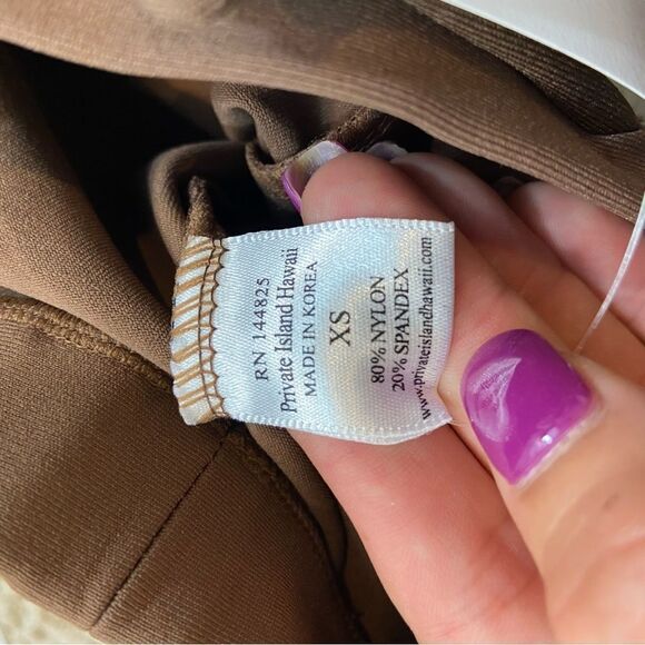 Brand New With Tags Private Island Hawaii Brand Brown Swim Cover Up Pants XS - Picture 9 of 9